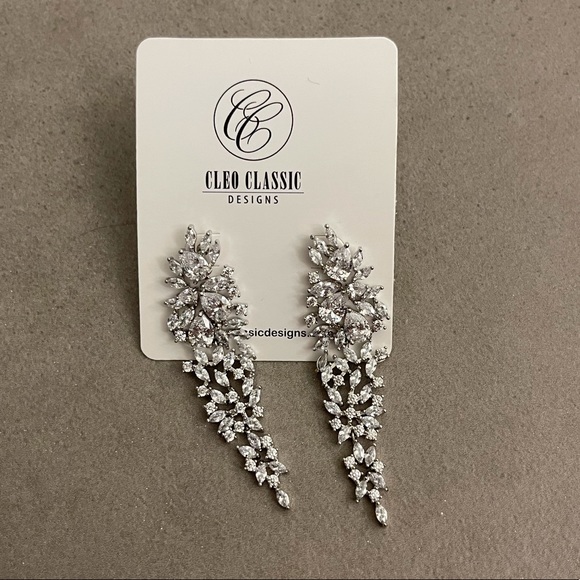 Bridal Drop Earrings - Picture 3 of 4